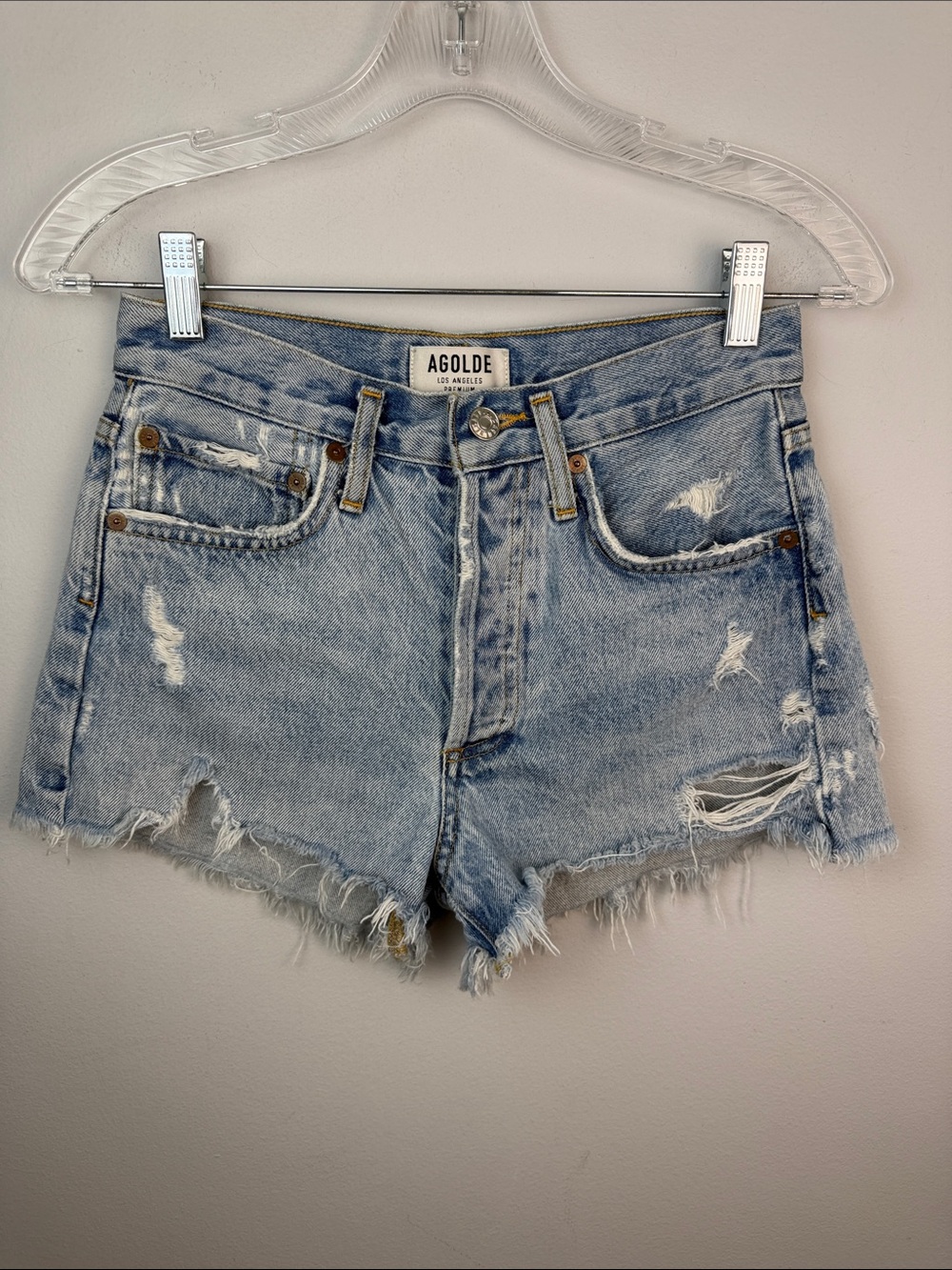 Agolde Parker Vintage Cut Offs Jean Shorts in Swapment Size 23 Cotton Distressed